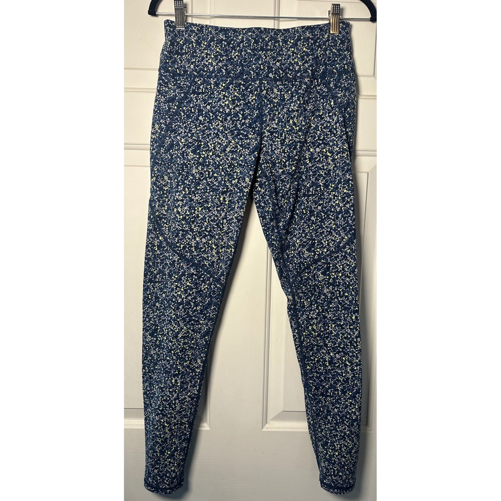 Sweaty Betty‎ The Power Leggings Full Length Blue Speckled Zip Size M Athleisure